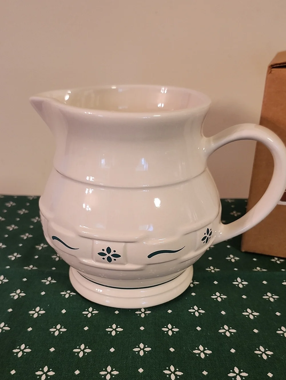 Longaberger Woven Traditions Green 1 Quart Pitcher